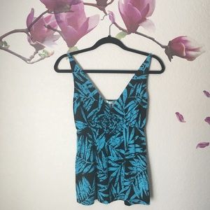Y2K Maurices Printed Babydoll Tank Top Size S
